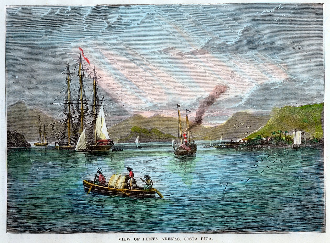 Udsigt over Punta Arenas, Costa Rica, c1880 af Unbekannt