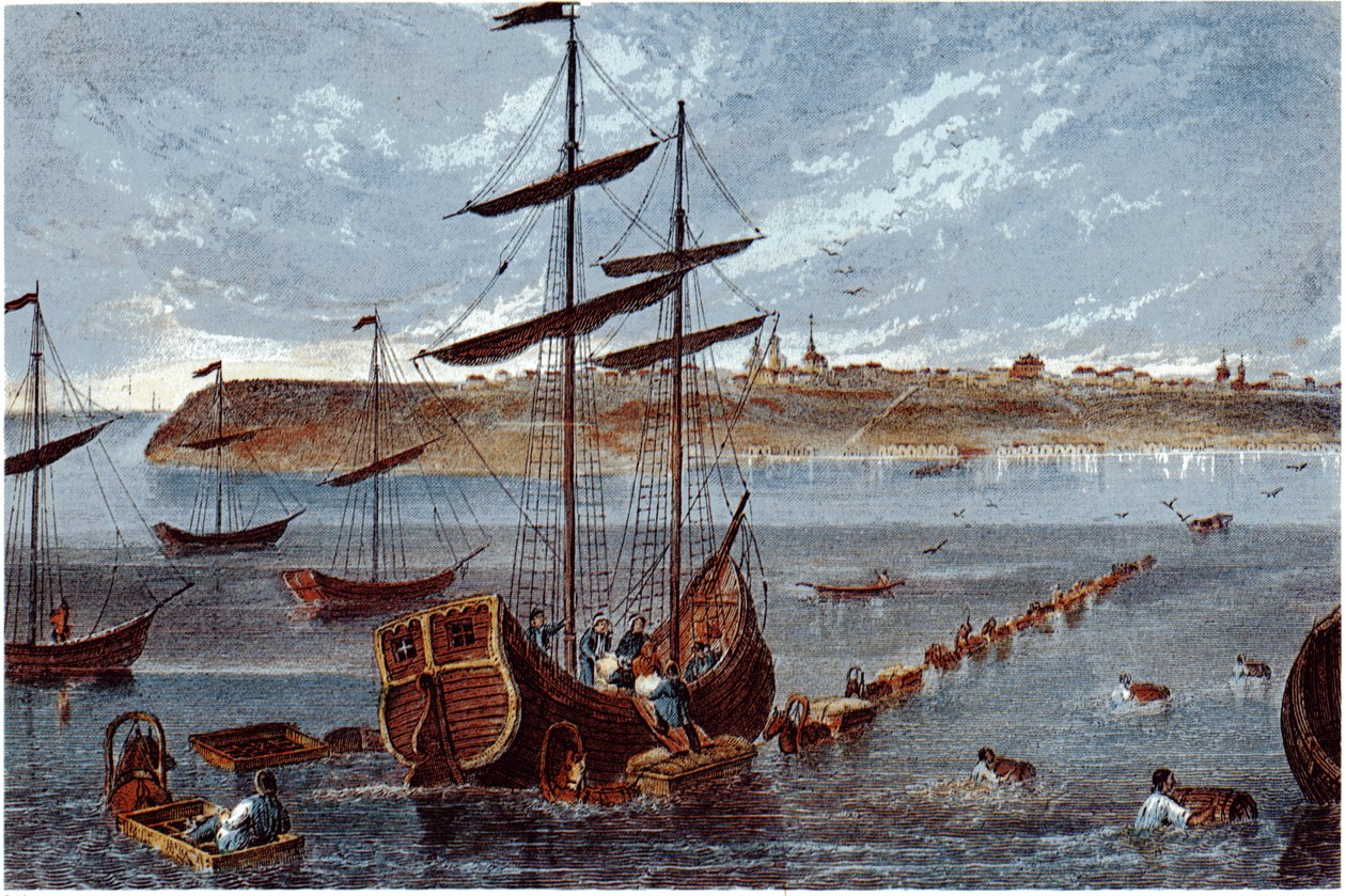 Udsigt over Taganrog, ca. 1840 af Unbekannt