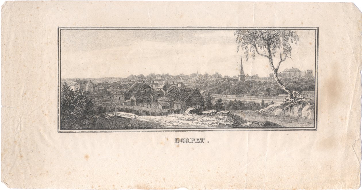 Udsigt over Tartu, 1800 af Unbekannt