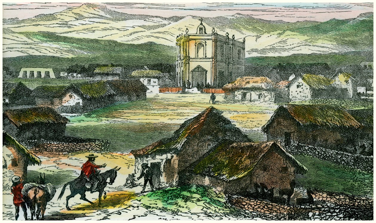 Udsigt over Tiahuanaco, nær Titicaca-søen, Bolivia, c1880 af Unbekannt