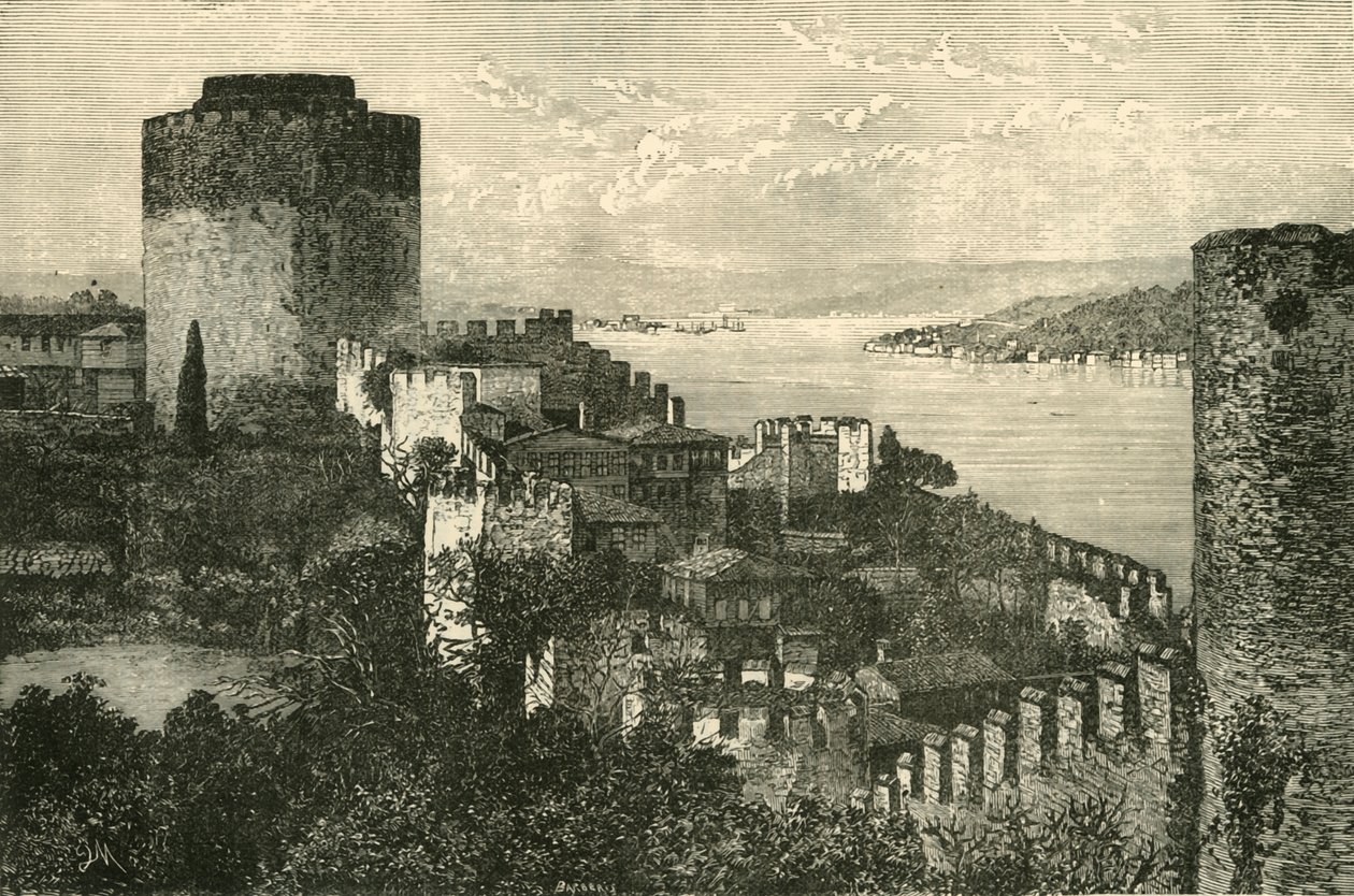 Udsigt over Bosporus: Europas slot, 1890. af Unbekannt