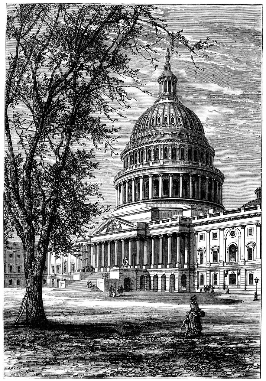 Udsigt over Capitol, Washington DC, USA, c1880 af Unbekannt