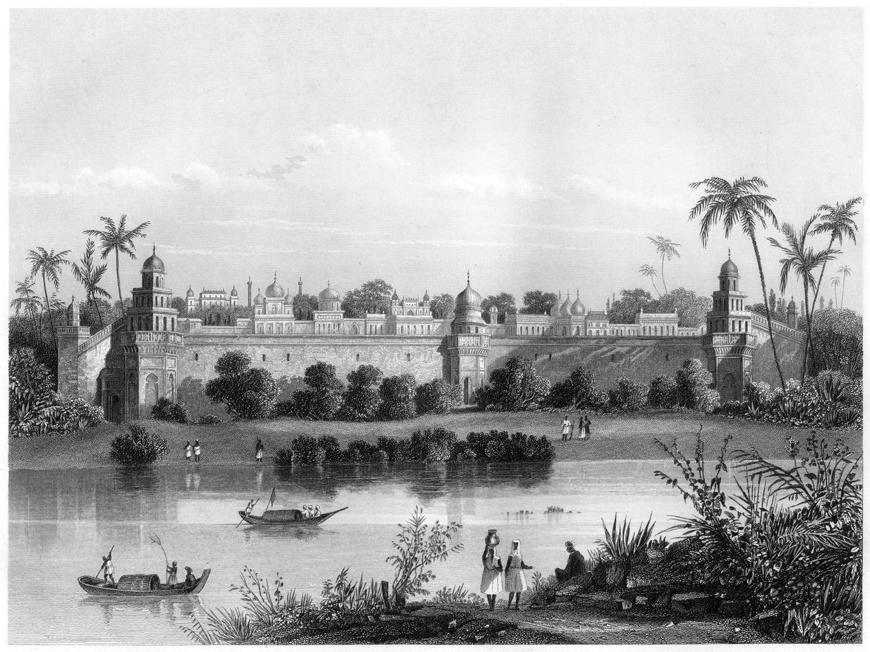 Udsigt over Agra-paladset fra floden, c1860 af Unbekannt