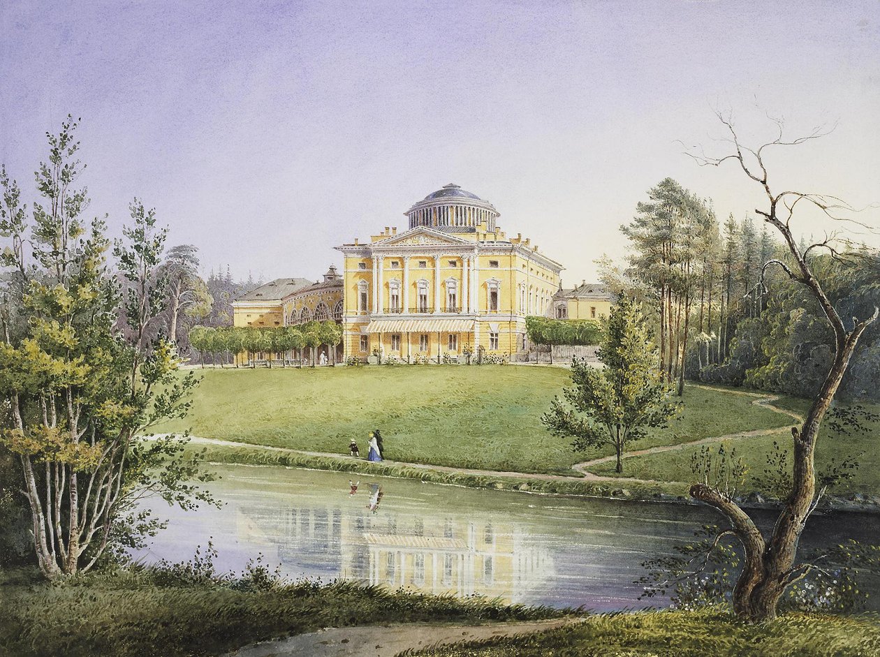 Udsigt over Pavlovsk-paladset, 1847 af Unbekannt