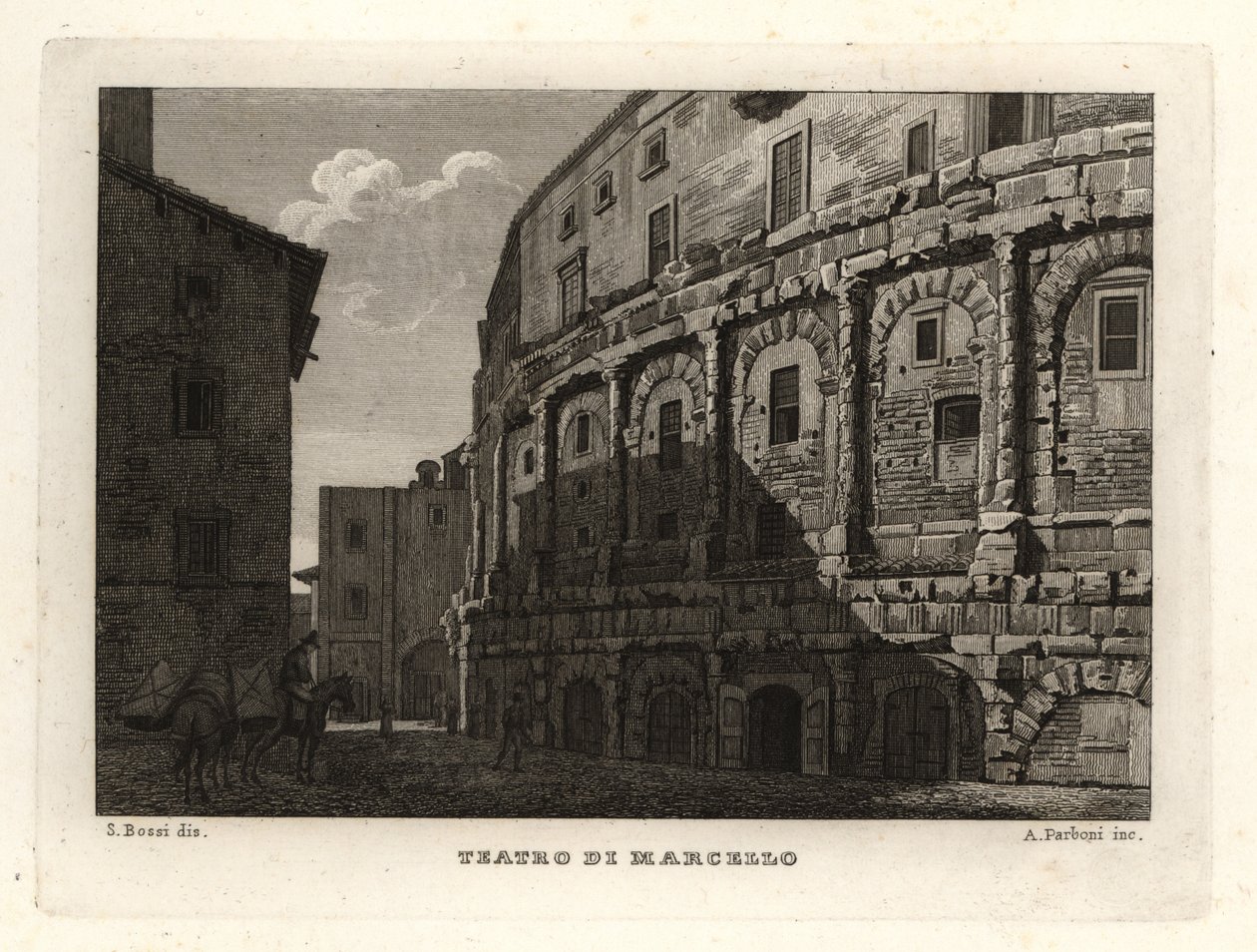 Udsigt over Marcellus Teater, Teatro di Marcello, Rom af Unbekannt