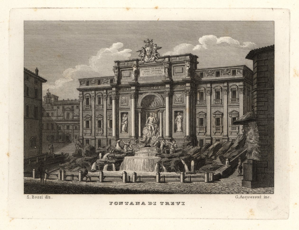 Udsigt over Trevi-fontænen, Fontana di Trevi, Rom af Unbekannt