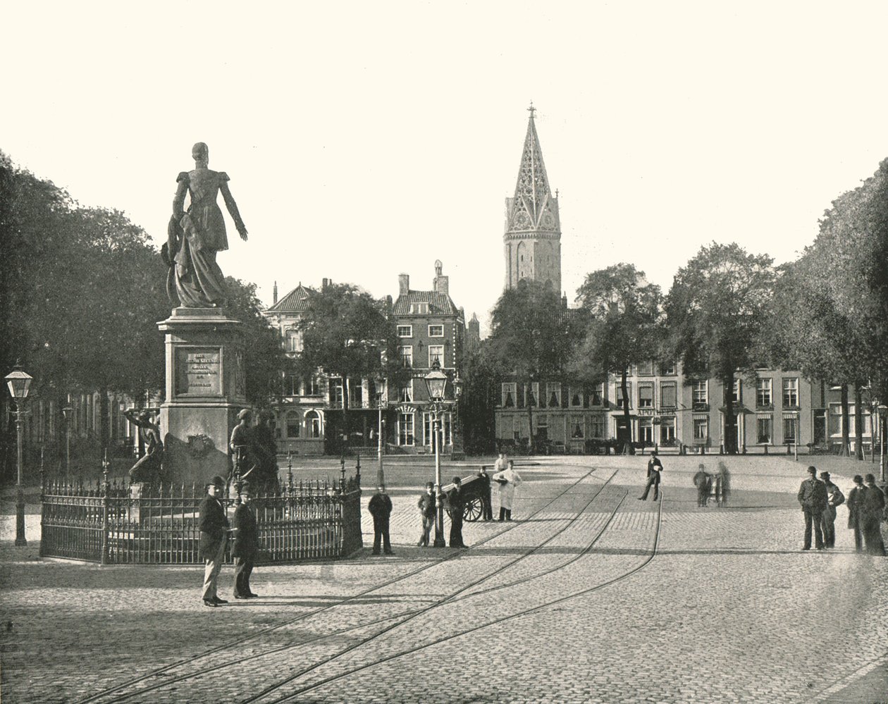 Udsigt over Vyverberg-pladsen, Haag, Holland, 1895. af Unbekannt