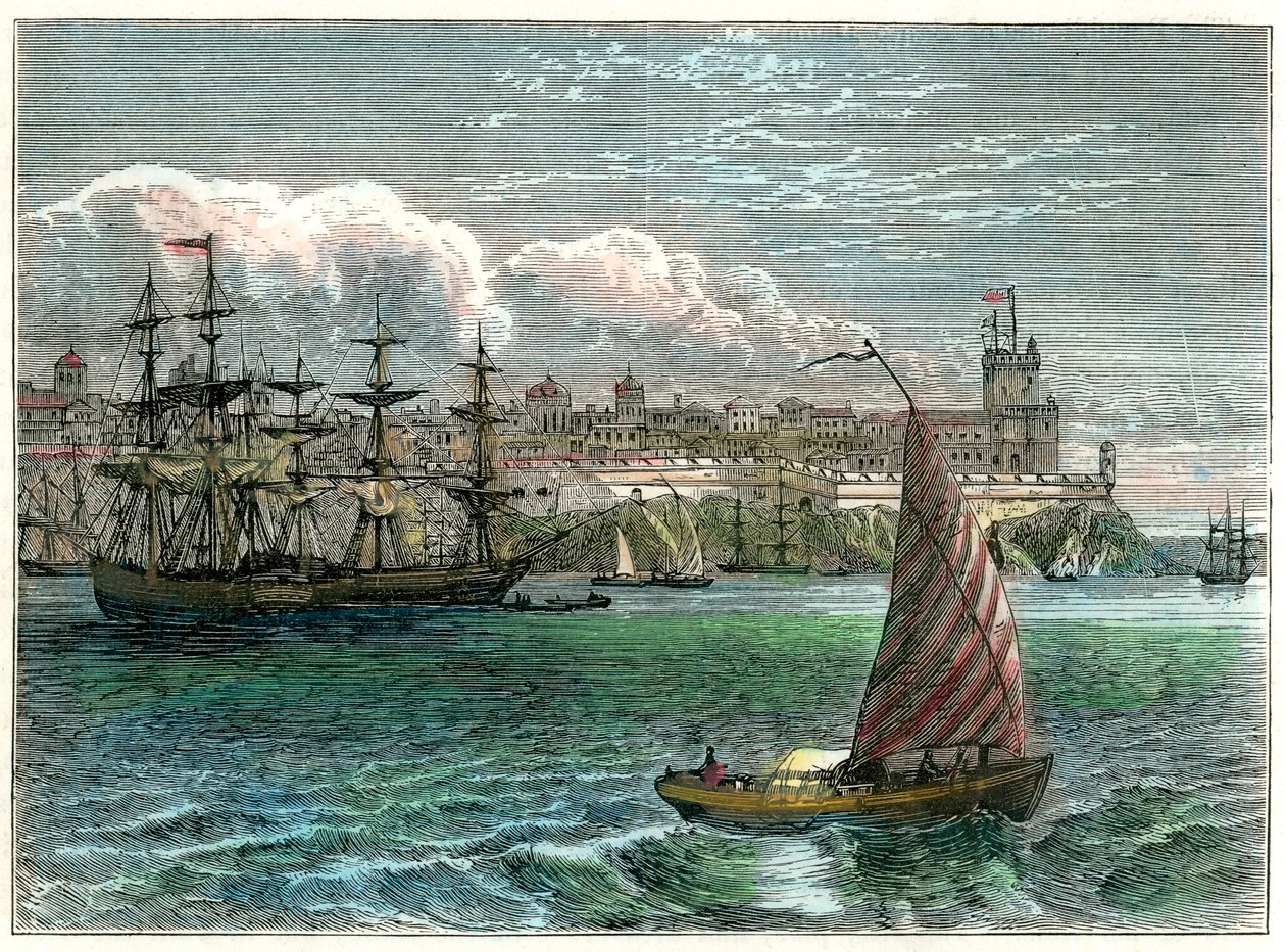 Udsigt over byen San Domingo fra havnen, Den Dominikanske Republik, c1880 af Unbekannt