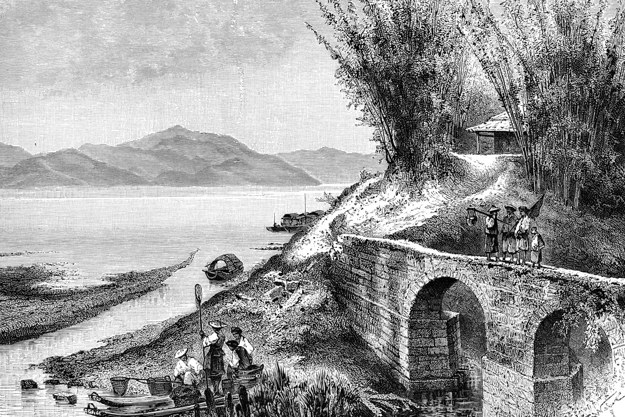 Udsigt over den øvre Yang-Tze-Kiang, c1890 af Unbekannt