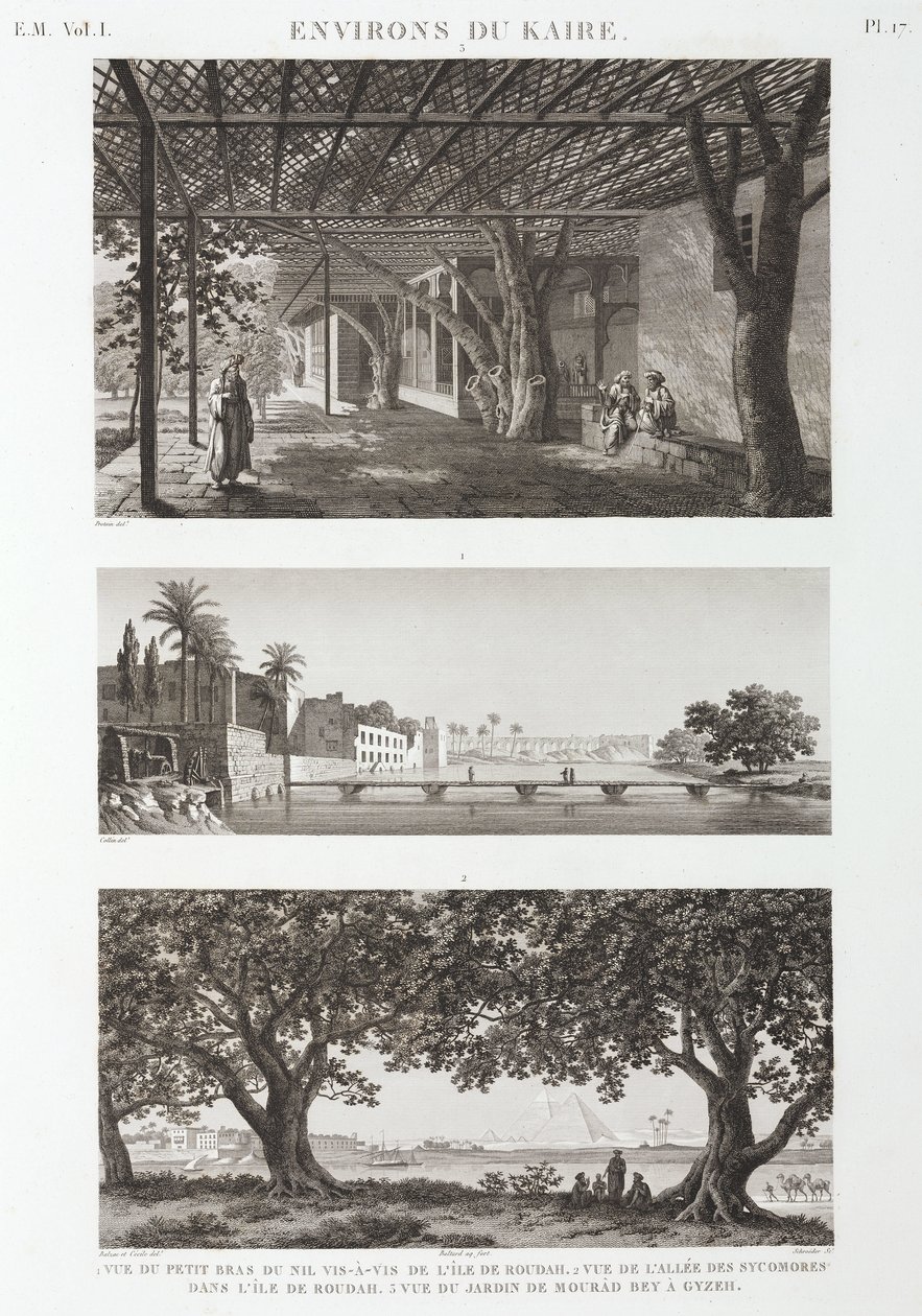 Udsigt omkring Kairo, Egypten, ca 1798 af Unbekannt