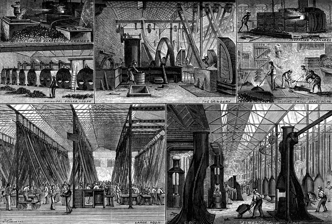 Udsigt i Royal Small Arms Factory, Enfield, c1880 af Unbekannt
