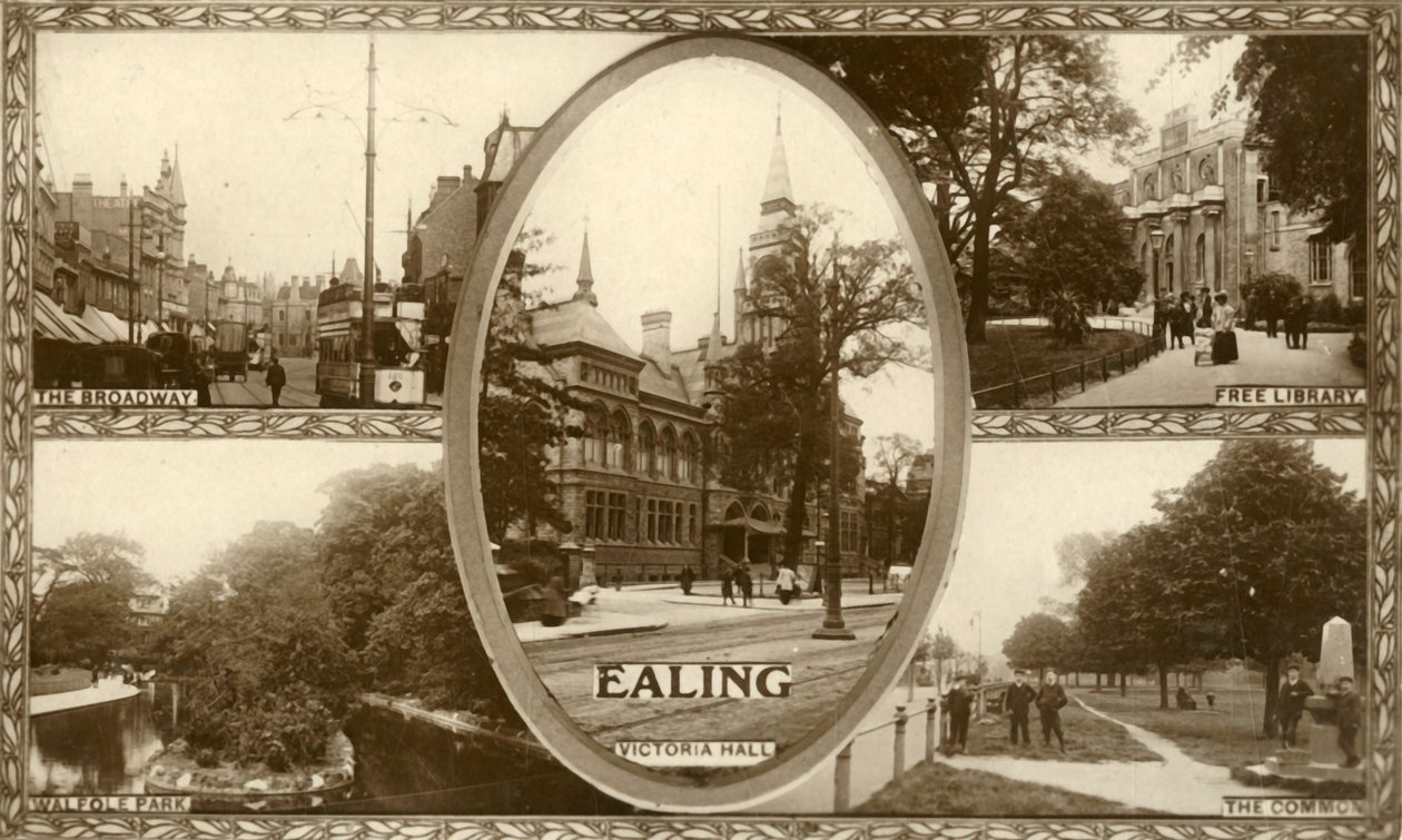 Udsigt over Ealing, det vestlige London, 1917. af Unbekannt