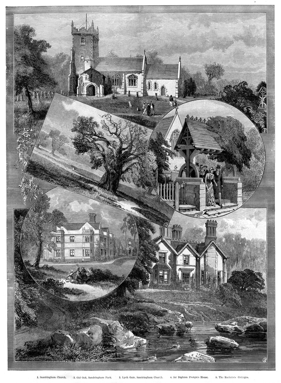 Udsigt over Sandringham, Norfolk, 1887 af Unbekannt