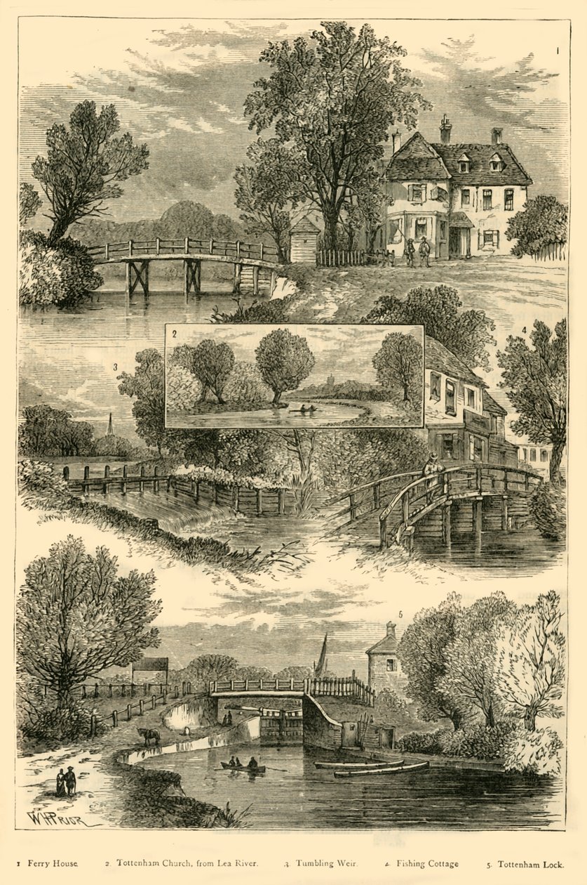 Udsigt over floden Lea, c1876. af Unbekannt