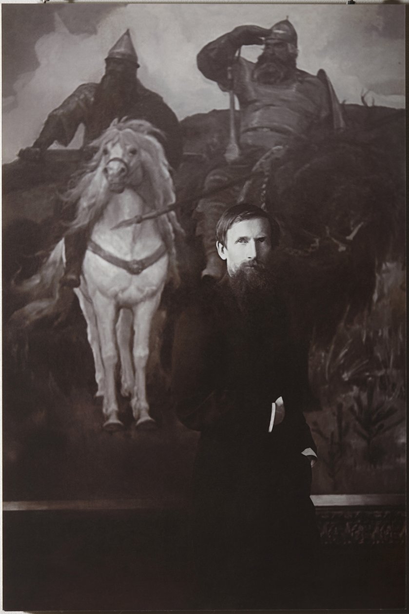 Viktor Vasnetsov før hans maleri Bogatyrs af Unbekannt