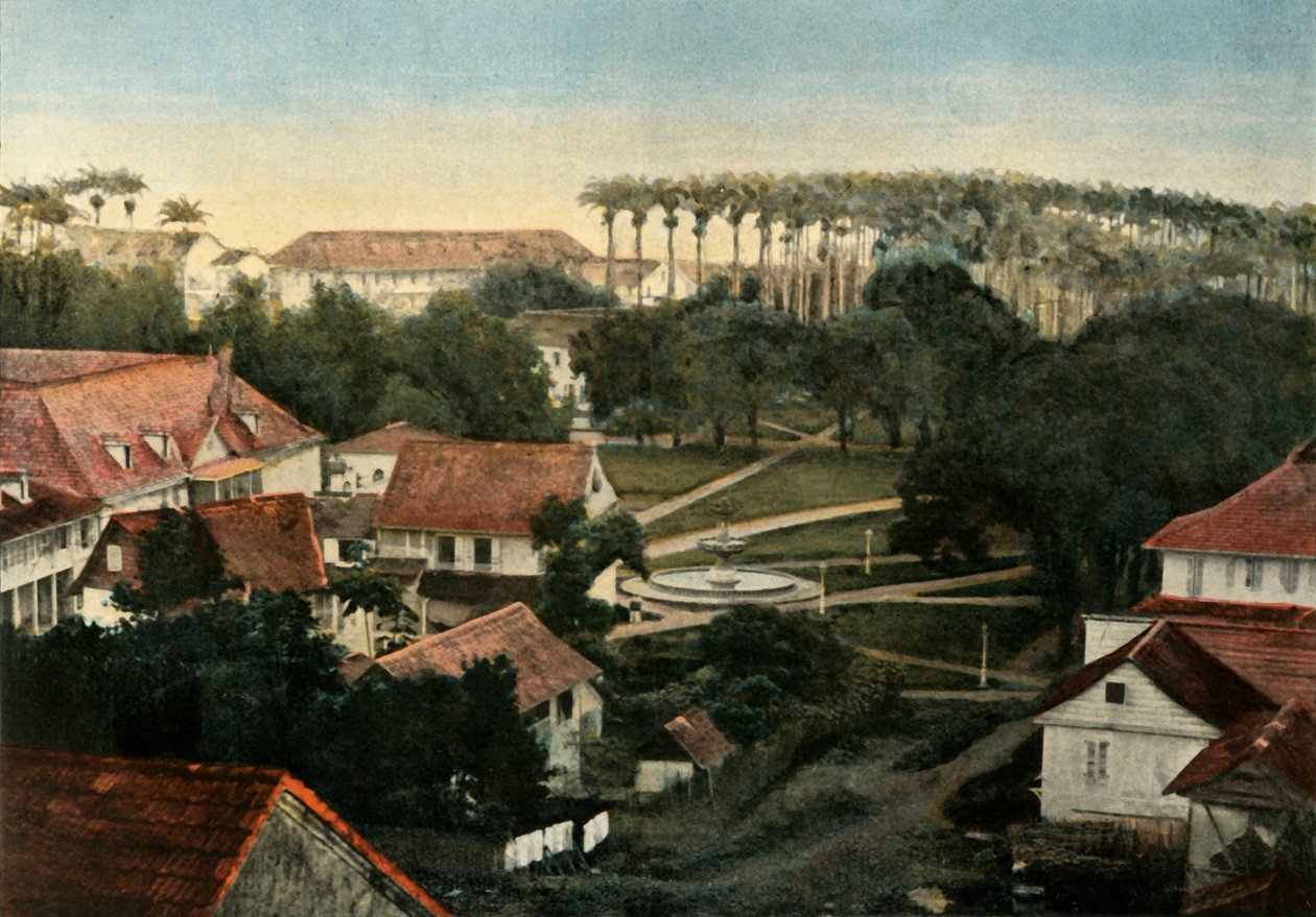 Byen Cayenne Place DArmes, Byen Cayenne, 1900. af Unbekannt