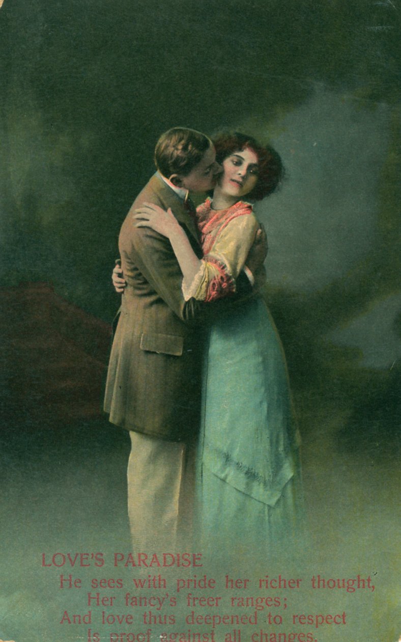Vintage romantisk postkort af Unbekannt