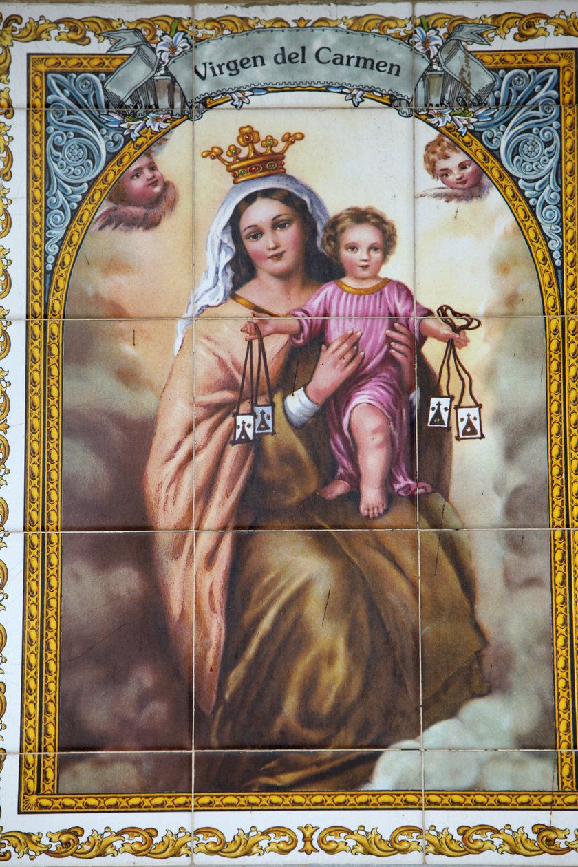Virgin of Carmen mosaik MalagaSpanien af Unbekannt