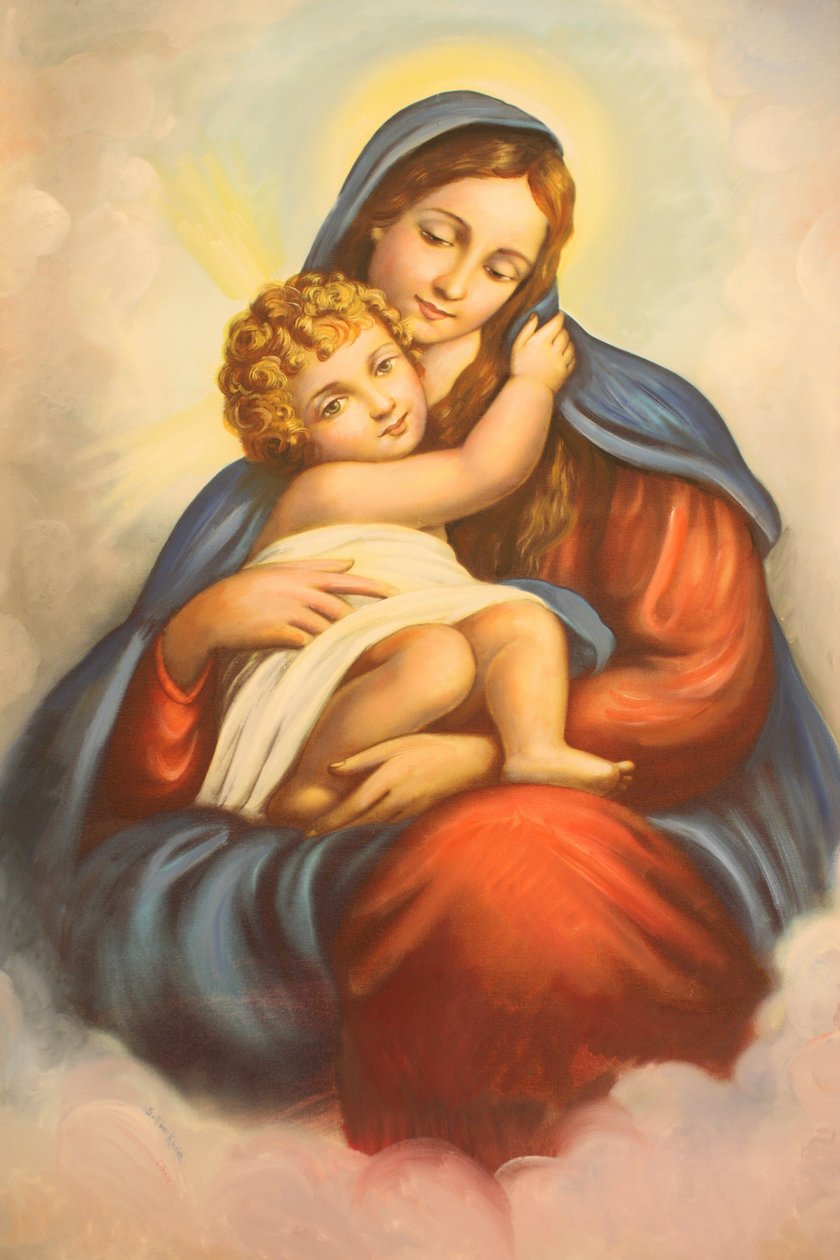 Virgin & Child billede i maronitisk kirke, Lome, Togo af Unbekannt