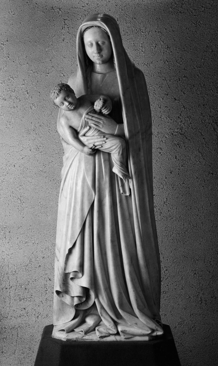 Jomfru- og børneskulptur tilskrevet John of Cambrai (slutningen af det 14. århundrede). 1408. Celestins Kirke, Marcoussis (Essonne) af Unbekannt