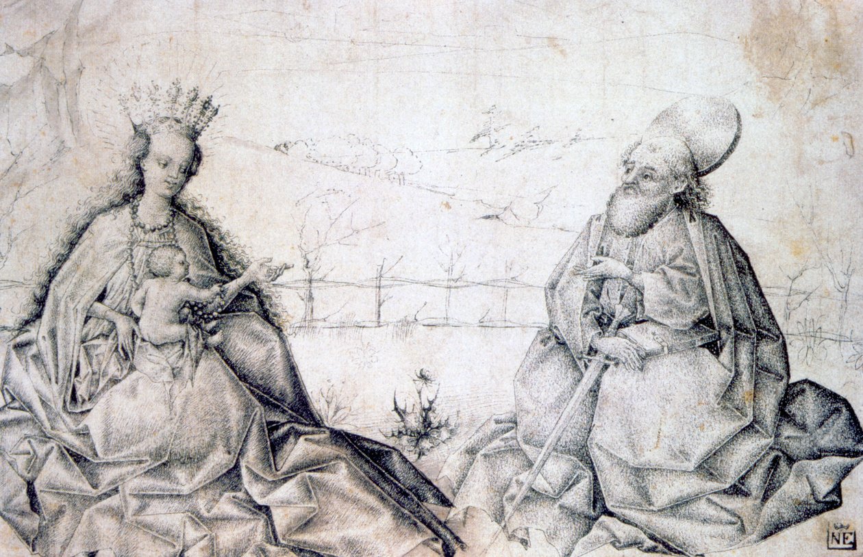 Jomfru og barn med St Paul, c1450 af Unbekannt
