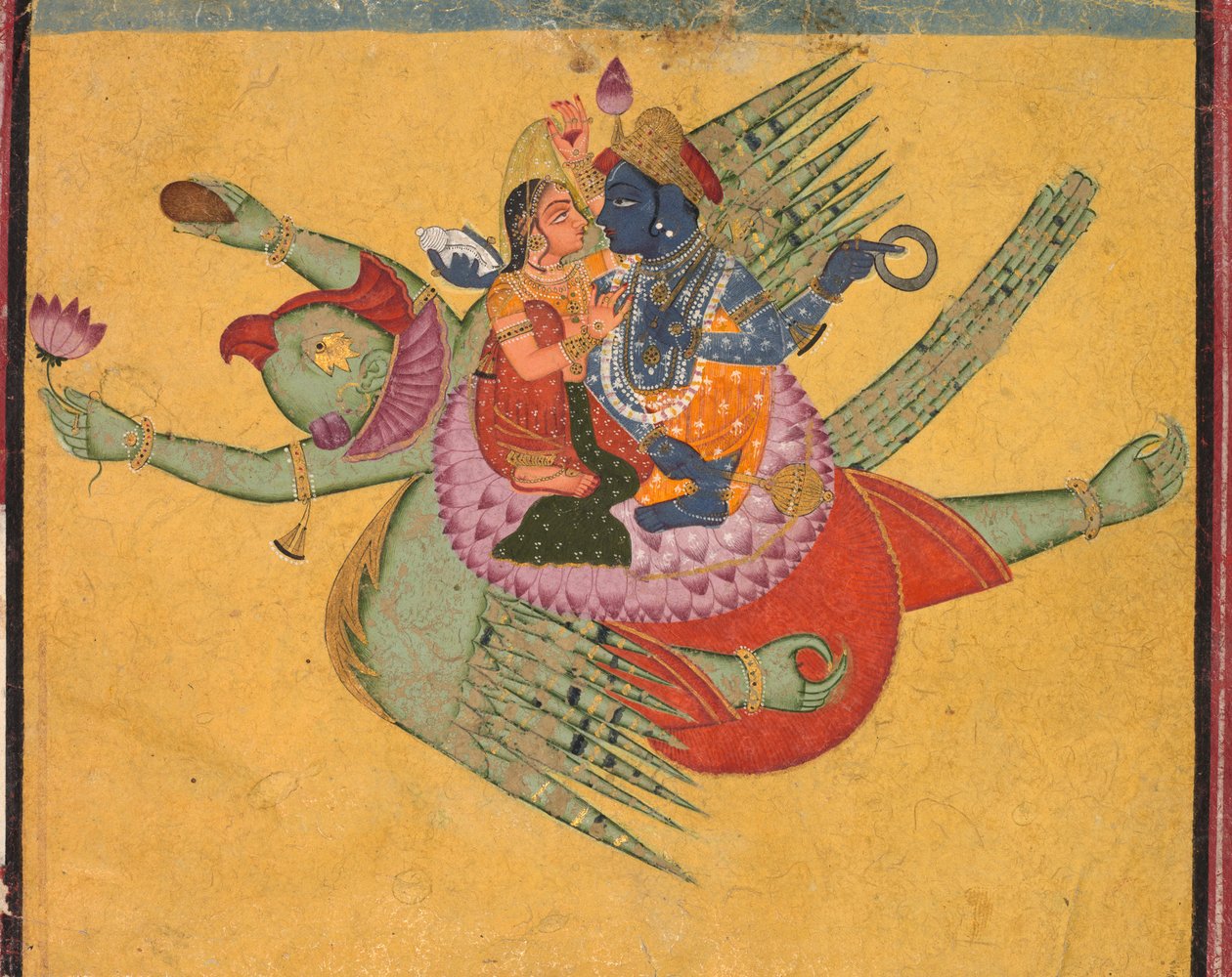 Vishnu og Lakshmi på Garuda, ca. 1750 . af Unbekannt