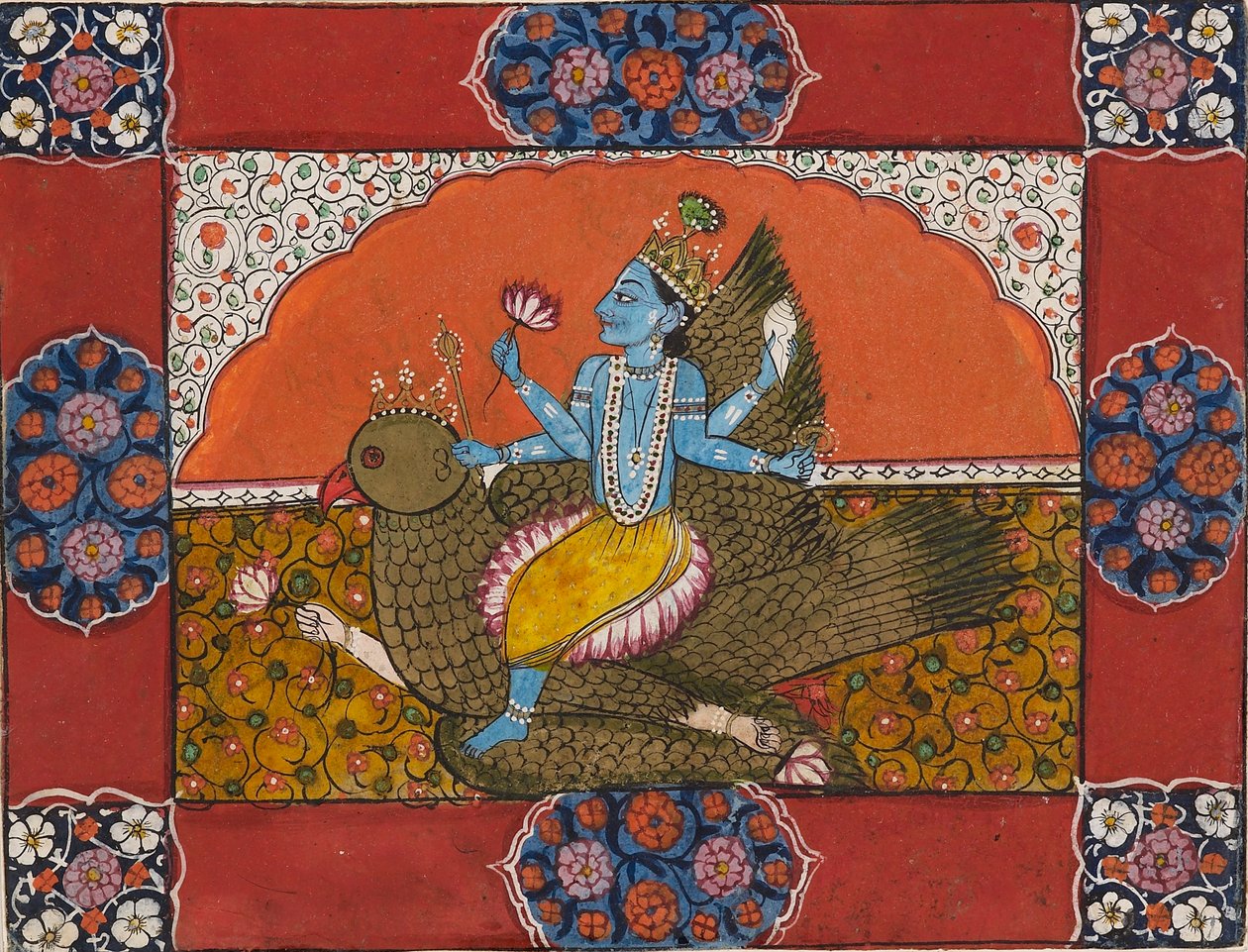 Vishnu på Garuda, begyndelsen af det 19. århundrede af Unbekannt
