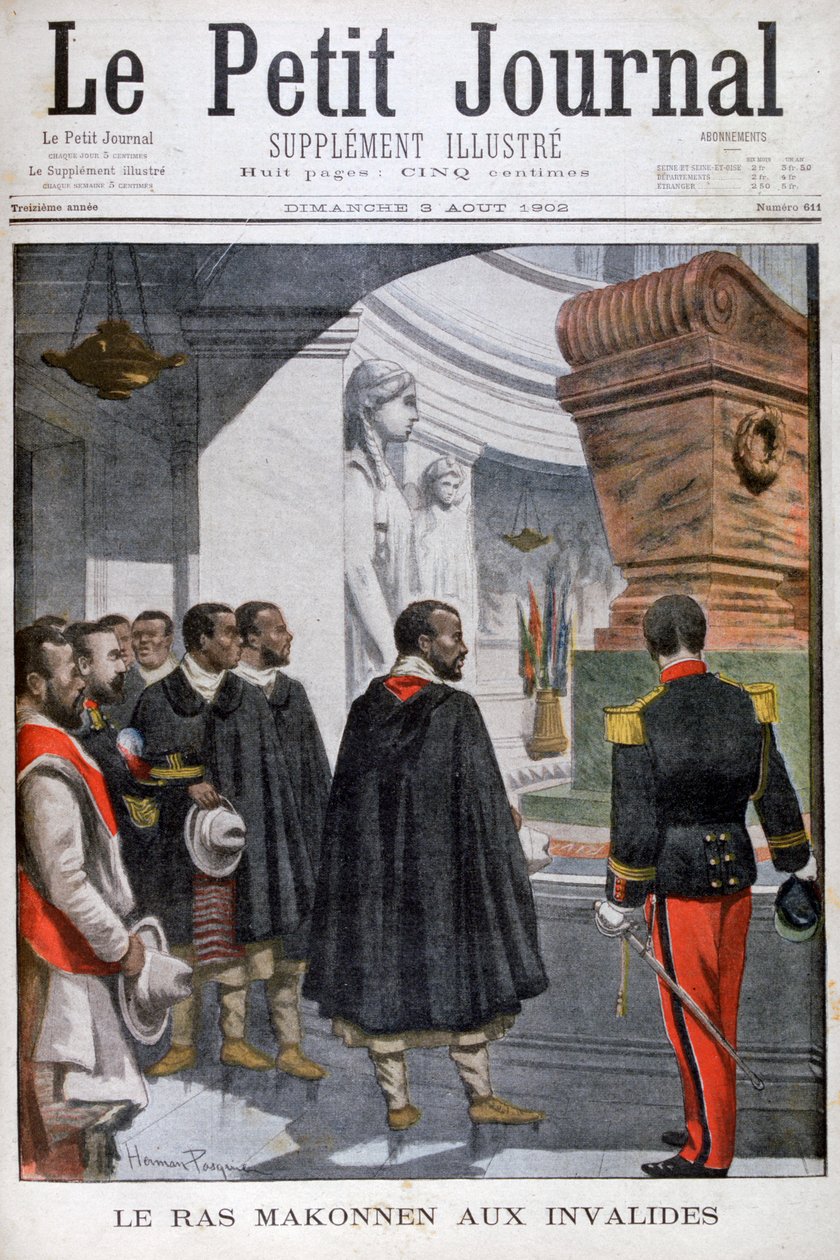 Ras Makonnens besøg i Les Invalides i Paris, 1902 af Unbekannt