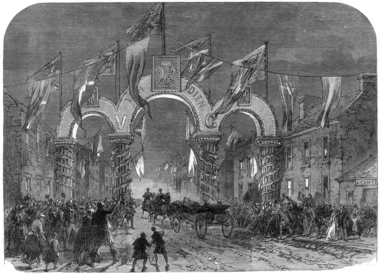 Besøg af prinsen og prinsessen af Wales til Dunrobin Castle, Skotland, 1866 af Unbekannt