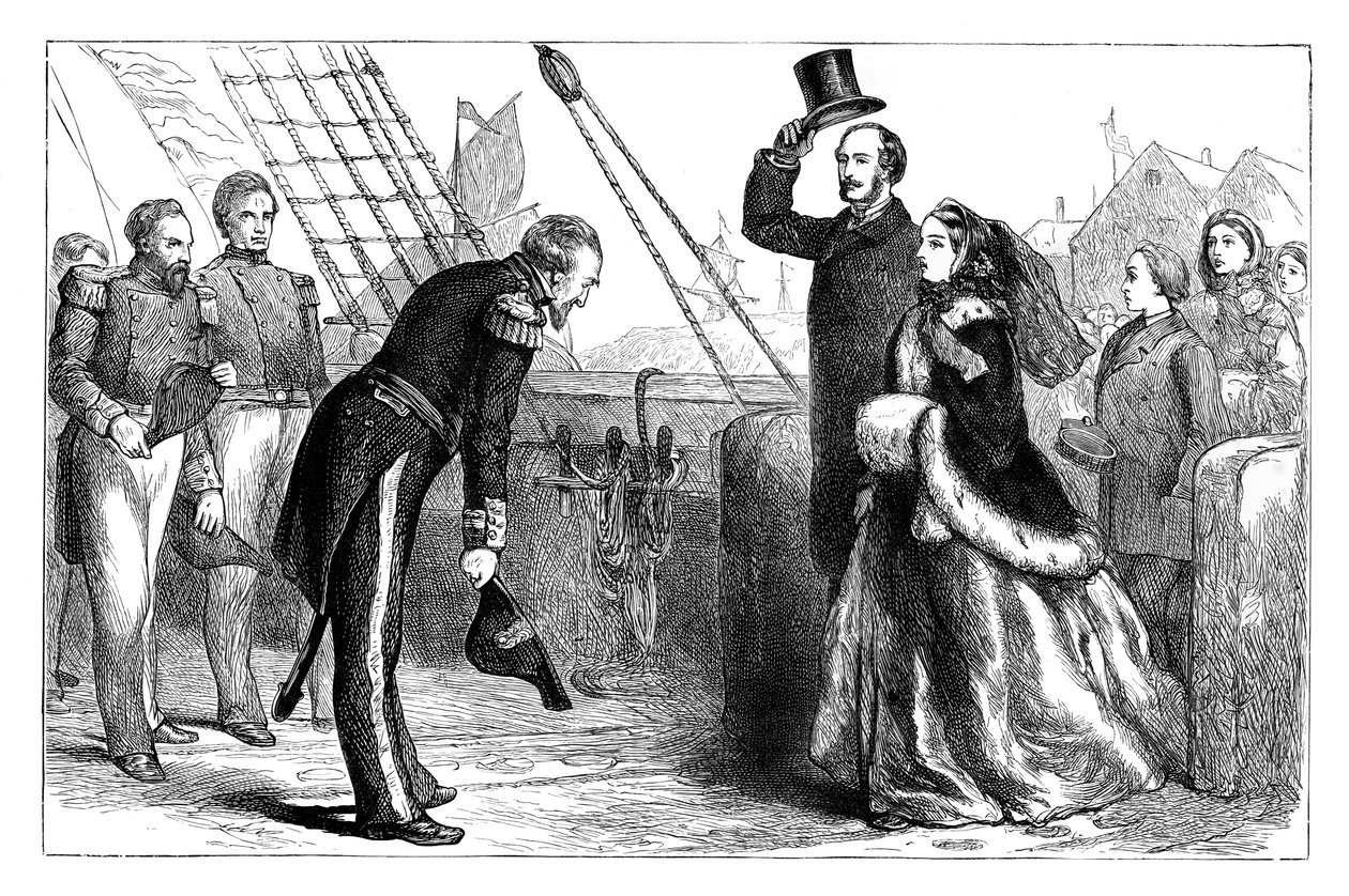 Besøg af dronningen og prins Albert til de resolutte, 1856, c1888 af Unbekannt
