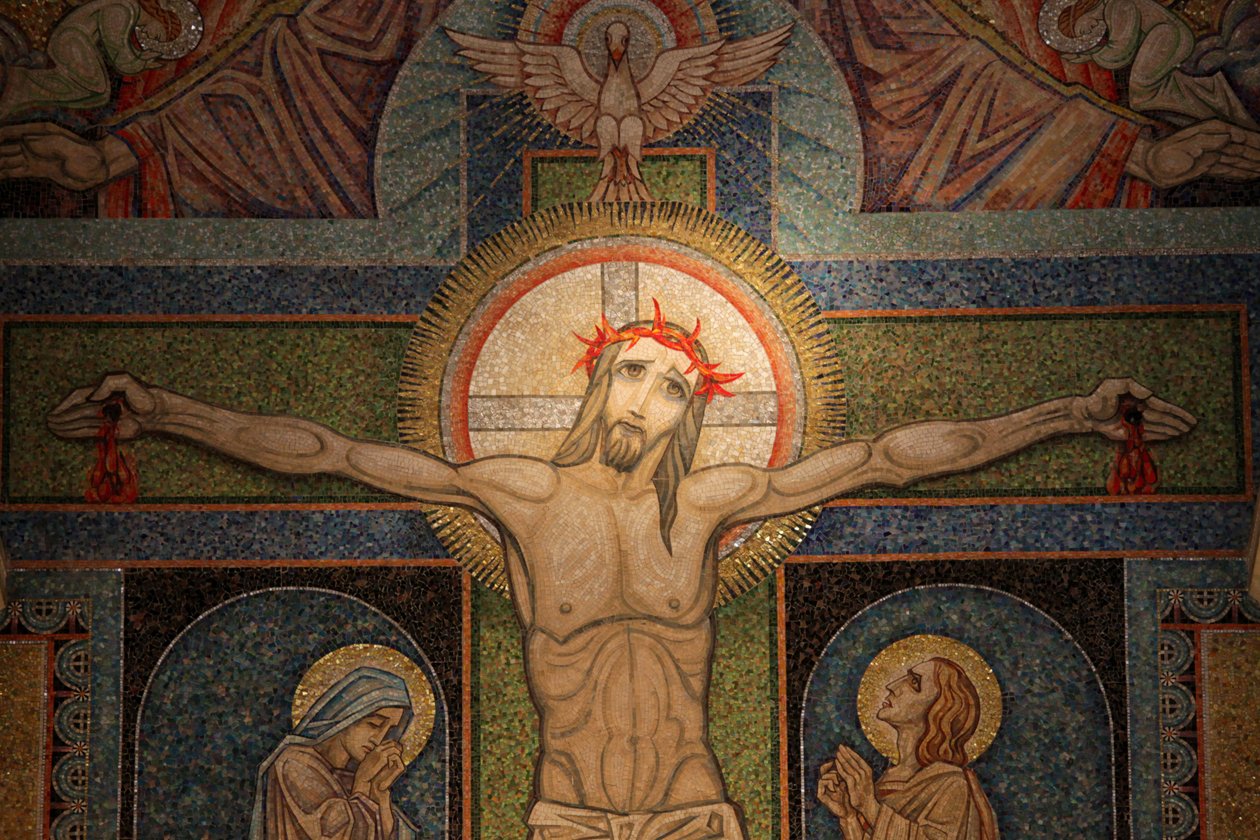 VisitationsbasilikaKorsfæstelsesmosaik af Antoine Molkenboer, Annecy, Frankrig af Unbekannt
