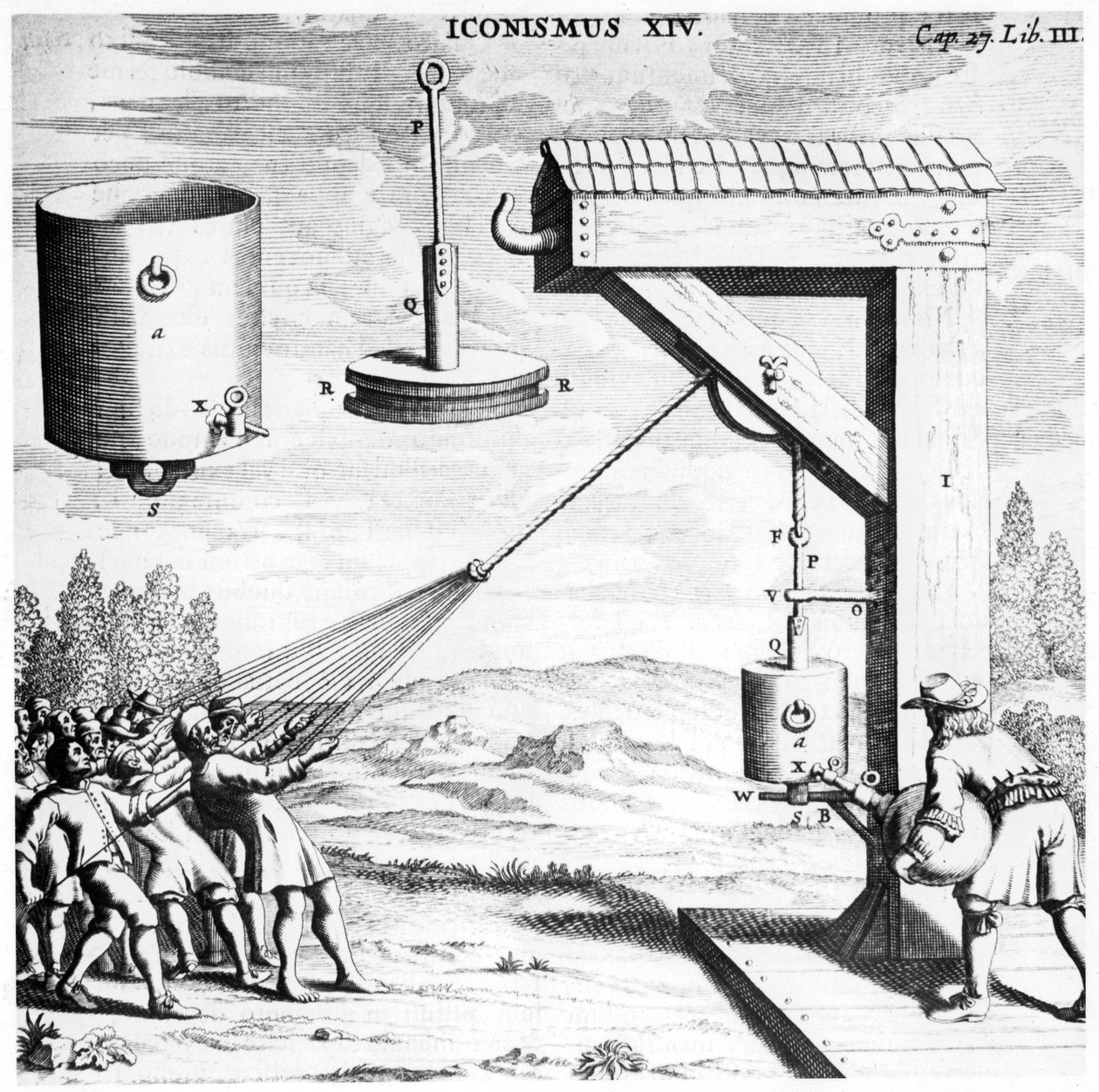 Von Guerickes demonstration af styrken af et vakuum, 1654 1672 af Unbekannt