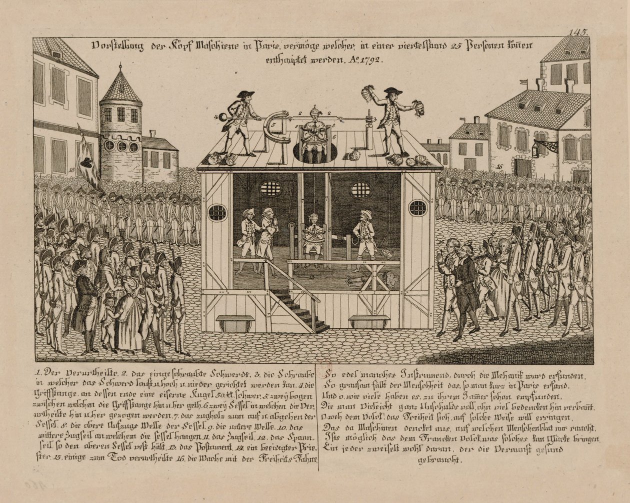 Præsentation af hovedmaskinen i Paris, 1792. af Unbekannt