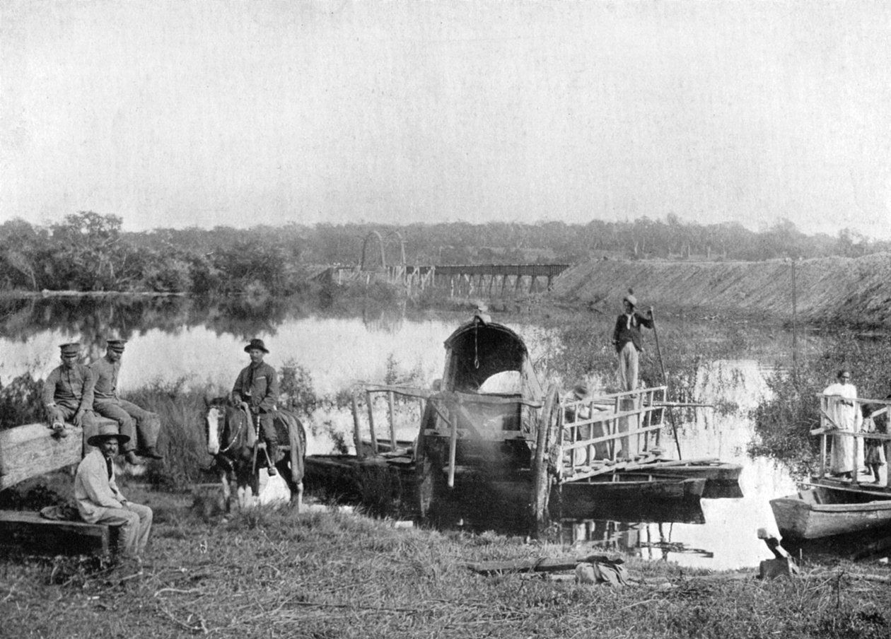 Venter ved færgen, Paraguay, 1911 af Unbekannt