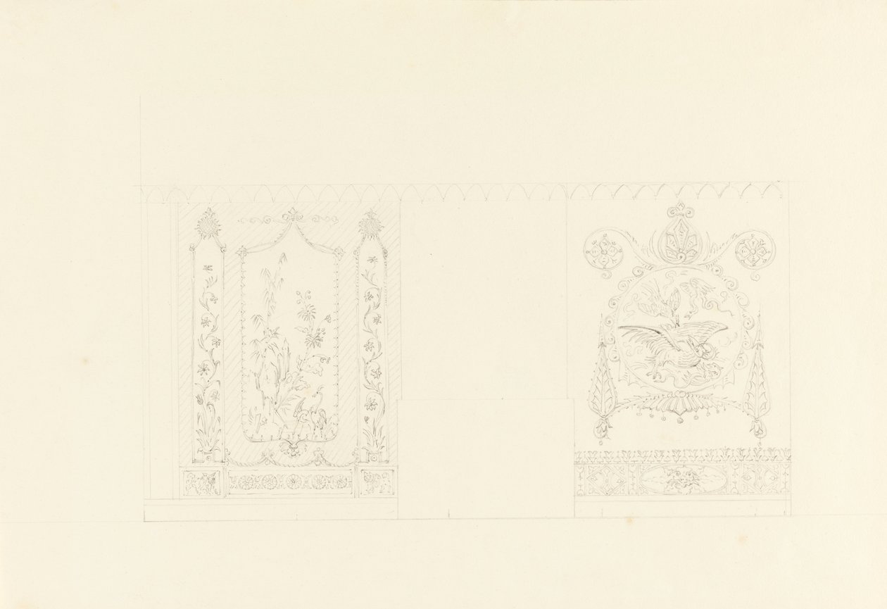 Vægdekoration, Blå tegnestue, Royal Pavilion, Brighton af Unbekannt