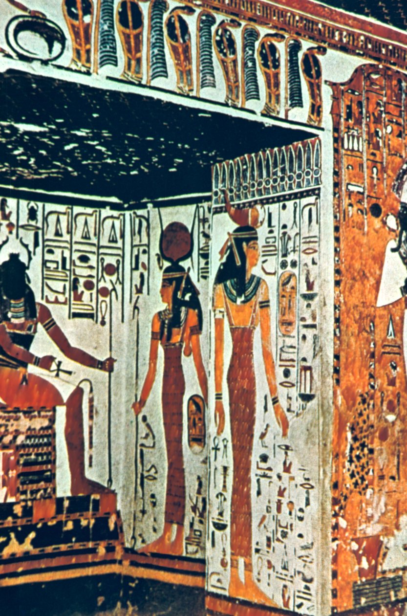Vægmaleri, Nefertitis grav, Theben, Egypten af Unbekannt