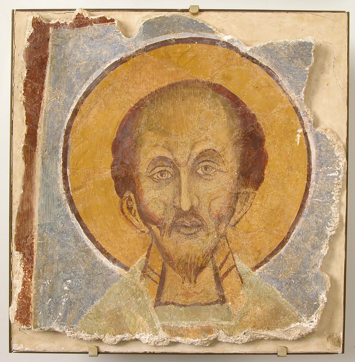 Vægmaleri af Male Saint, 1100-tallet, moderne restaurering. af Unbekannt