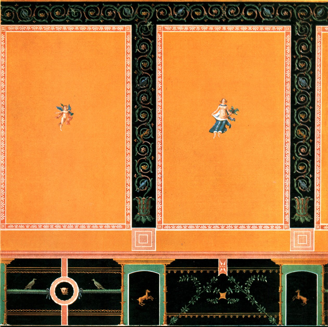 Vægdekoration, Pompeji, Italien, 1928. af Unbekannt