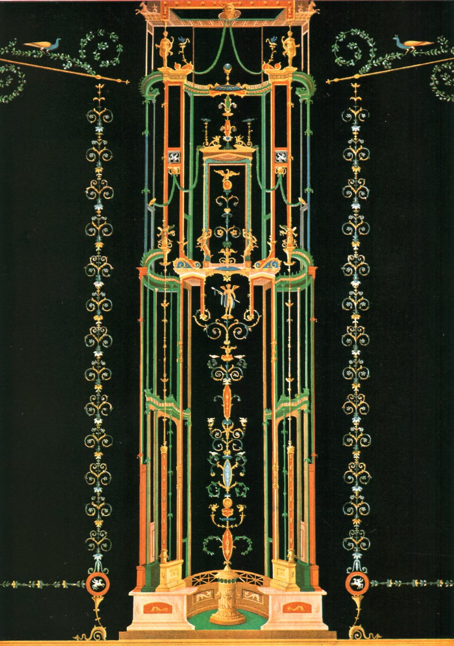 Vægdekoration, Pompeji, Italien, 1928. af Unbekannt