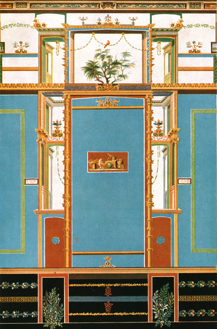 Vægdekoration, Pompeji, Italien, 1928. af Unbekannt