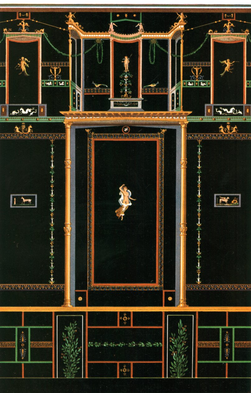 Vægdekoration, Pompeji, Italien, 1928. af Unbekannt