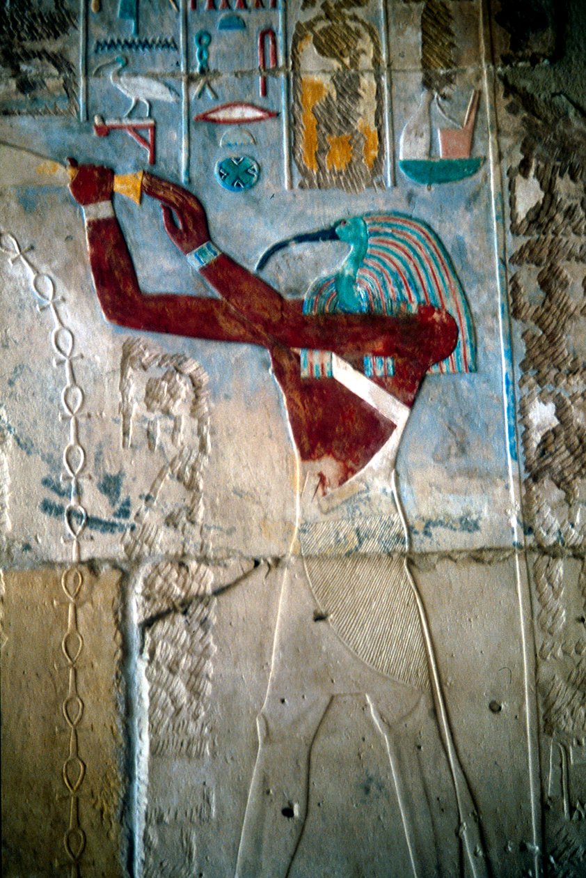 Vægmaleri, der forestiller guden Thoth, Ramses III