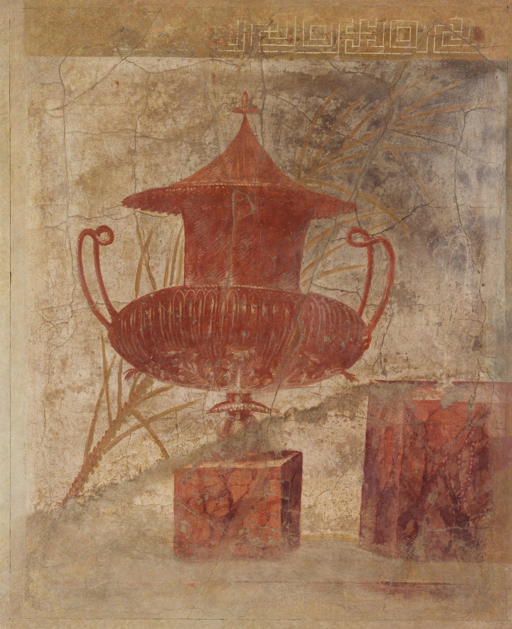 Vægmaleri fragment fra peristylen af P. Fannius Synistors villa..., ca. 50-40 f.Kr. af Unbekannt