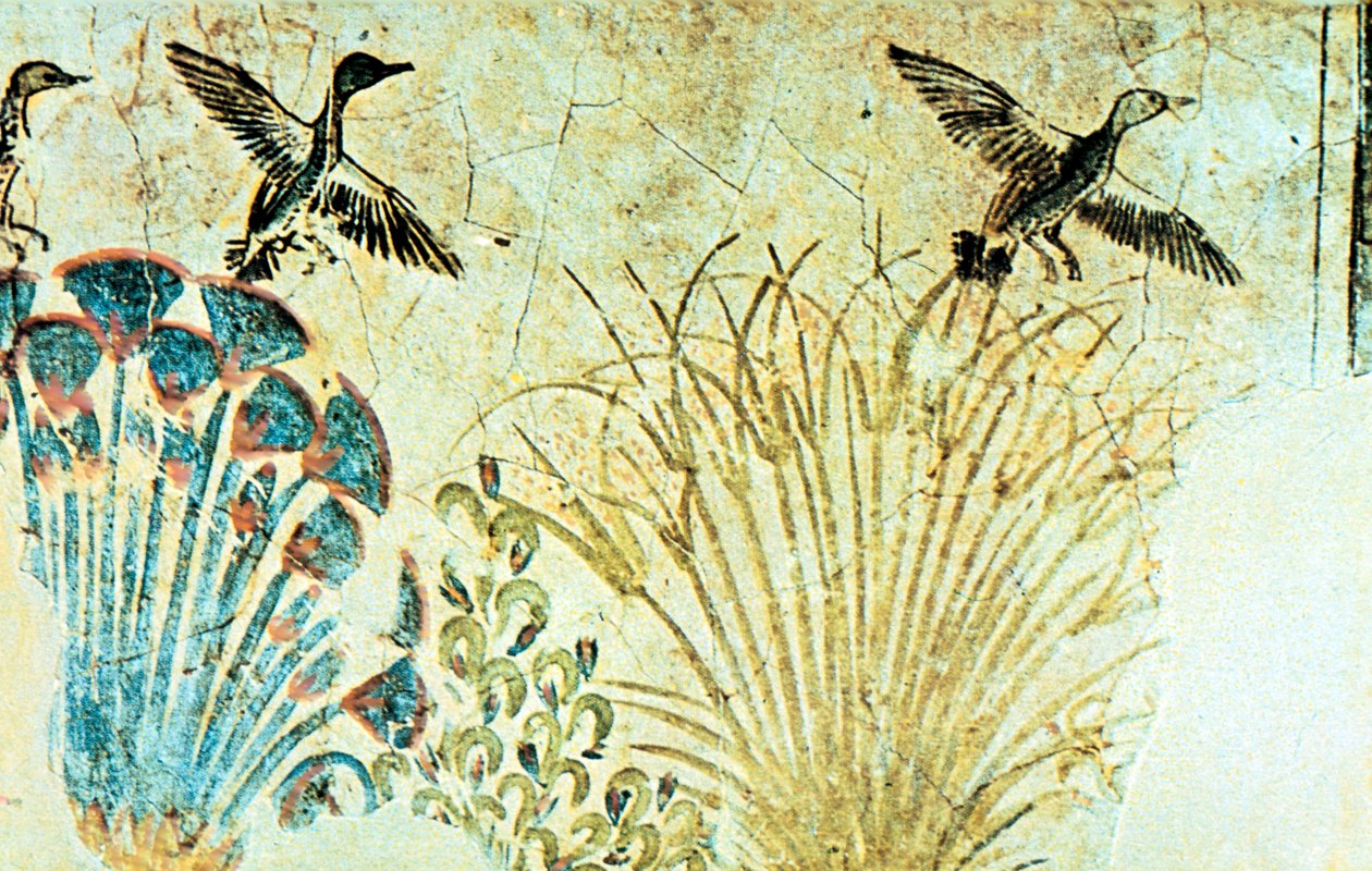 Vægmaleri fra Akhenatons grav, oldægyptisk, 18. dynasti, c1375 f.Kr. af Unbekannt