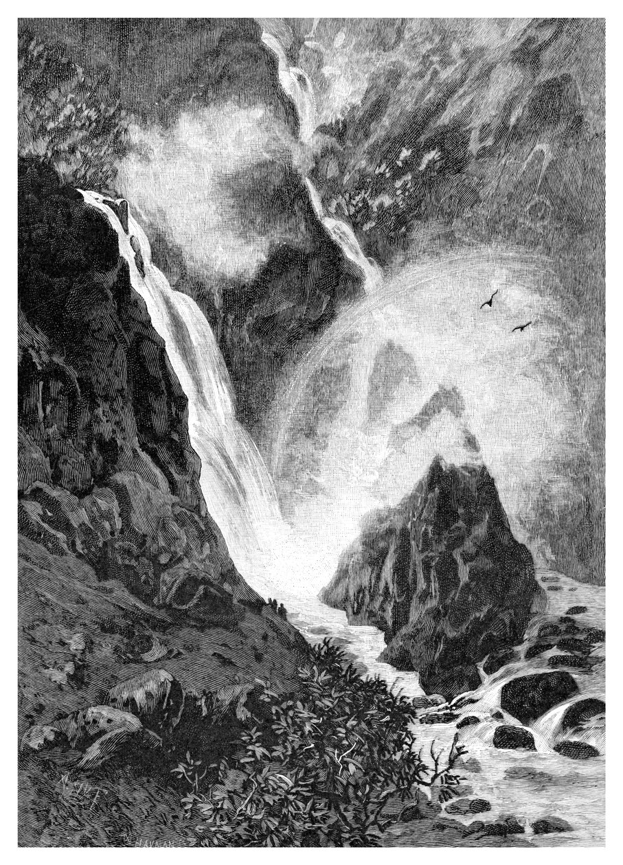 Wallamumbi Falls, New South Wales, Australien, 1886 af Unbekannt