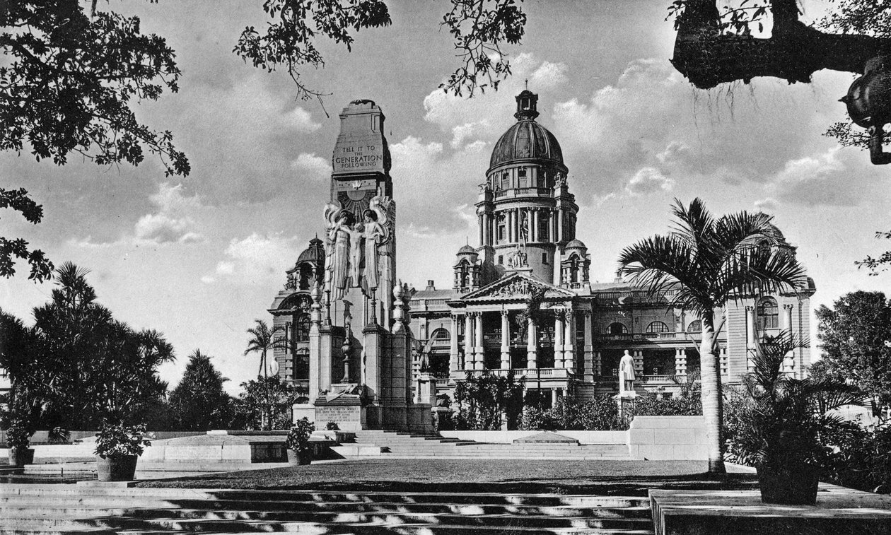 Krigsmindesmærke og rådhus, Durban, Sydafrika af Unbekannt