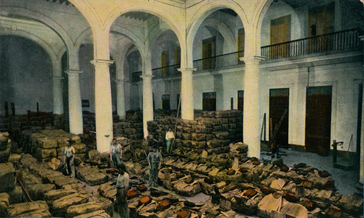 Lager af bladtobak, Havana, Cuba, c1910