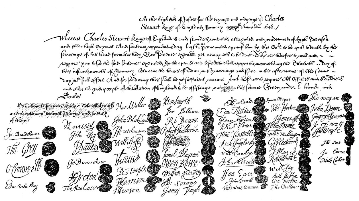 Ordre for henrettelse af kong Charles, 1648, 1909 af Unbekannt
