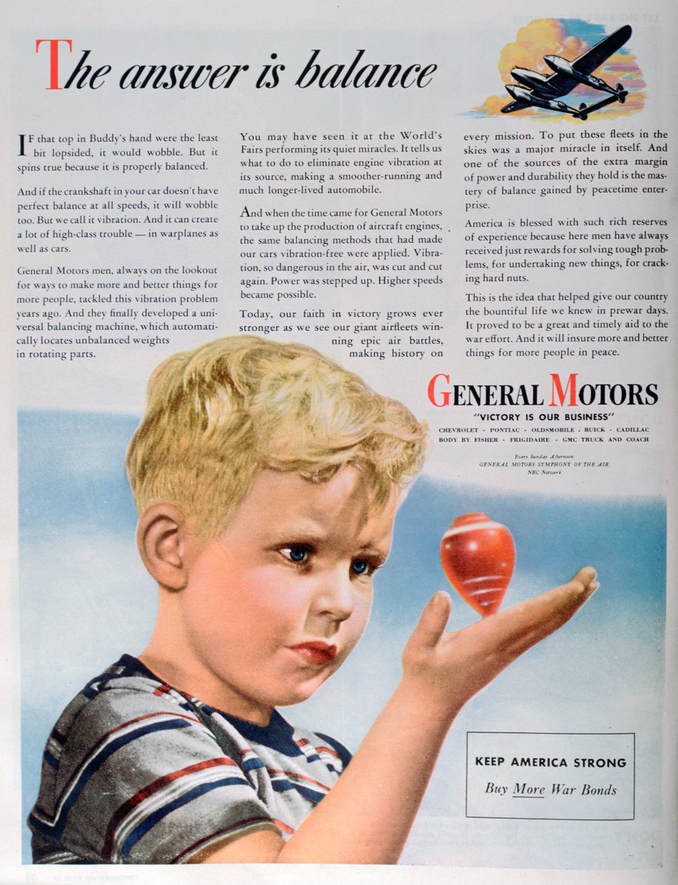 Krigstidsannonce for General Motors, 1944 af Unbekannt