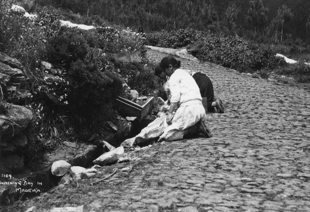Vaskedag på Madeira, Portugal, c1920